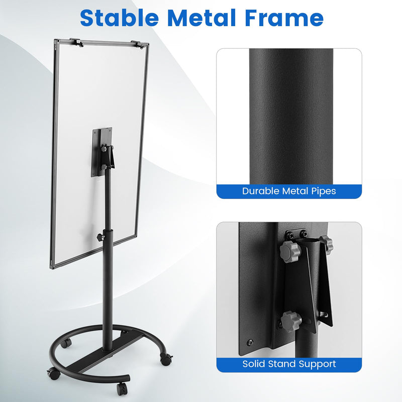 Load image into Gallery viewer, Goplus Mobile Whiteboard, 40&quot; x 26&quot; Height-Adjustable Dry Erase Board on Wheels
