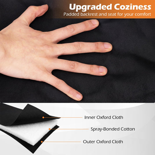 Goplus Double Camping Chair with Cup Holders Glass Racks and Mesh Pockets