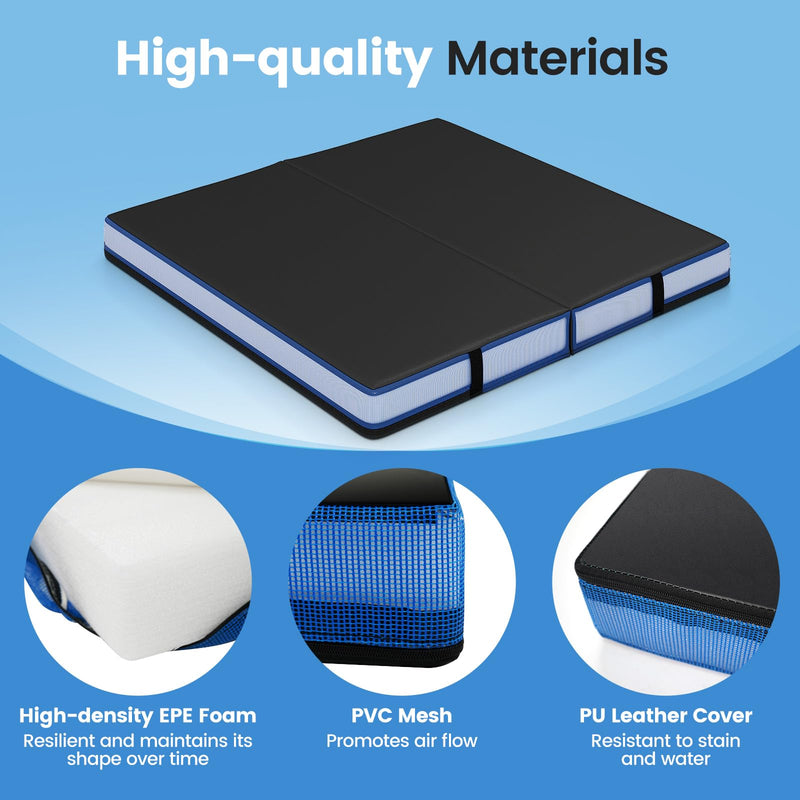 Load image into Gallery viewer, Goplus 4ft x 4ft x 4in Thickened Bi-Fold Fitness Mat with Carrying Handles &amp; PU Leather Cover
