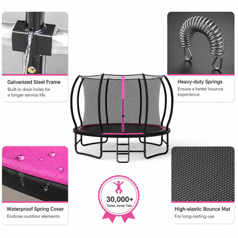 Load image into Gallery viewer, Goplus Recreational Outdoor Trampoline w/ Enclosure Net Ladder &amp; Stabilizer Bars
