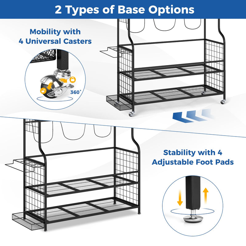 Load image into Gallery viewer, Goplus 3 Golf Bags Storage Garage Organizer Mobile Sports Equipment Organizer with Wheels

