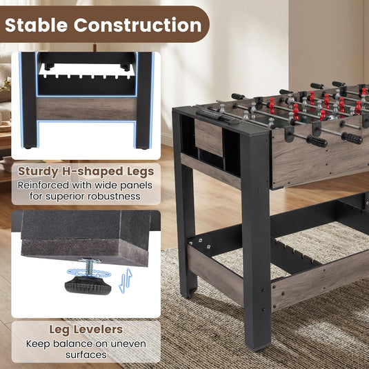 Goplus 3-in-1 Swivel Game Table with Foosball Pool Billiards & Table Tennis for Adults