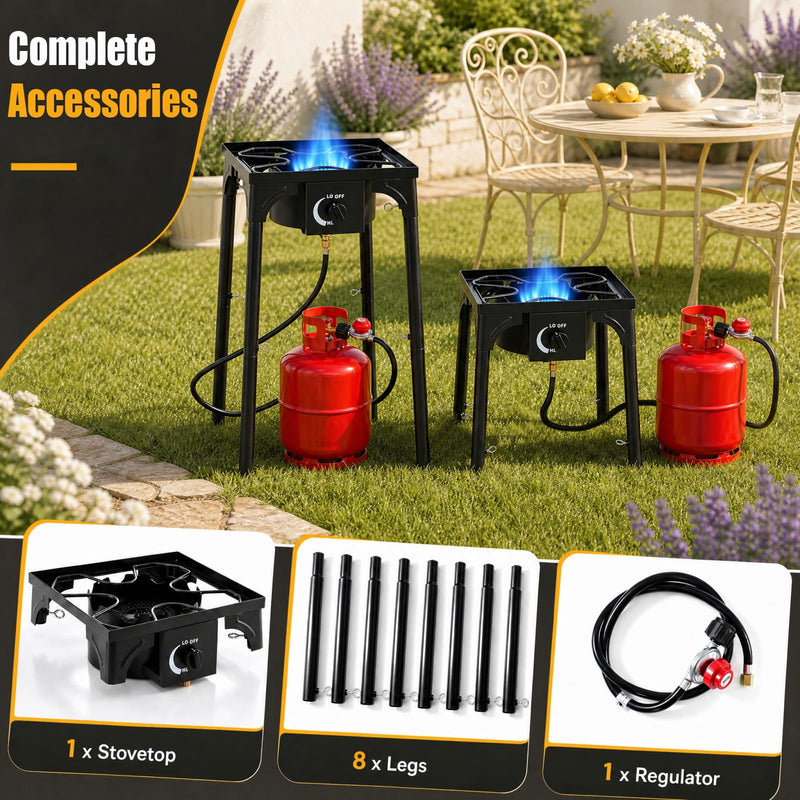 Load image into Gallery viewer, Goplus Outdoor Single Burner Gas Stove | 80,000 BTU High Pressure for Cooking BBQ Frying
