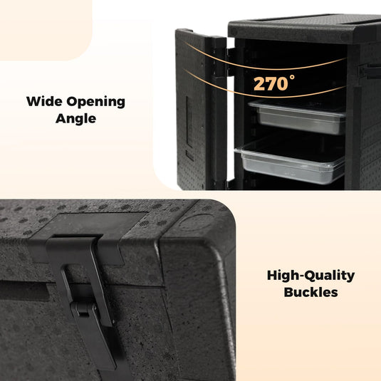 Goplus 91 Qt Insulated Food Pan Carrier | Lightweight Front Loading Food Warmer Cooler