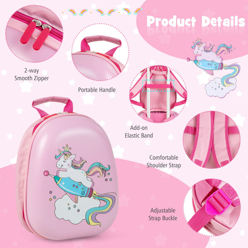 Load image into Gallery viewer, Goplus 12&quot; &amp; 18&quot; Kids Carry On Luggage Set Pink Kids Luggage Set
