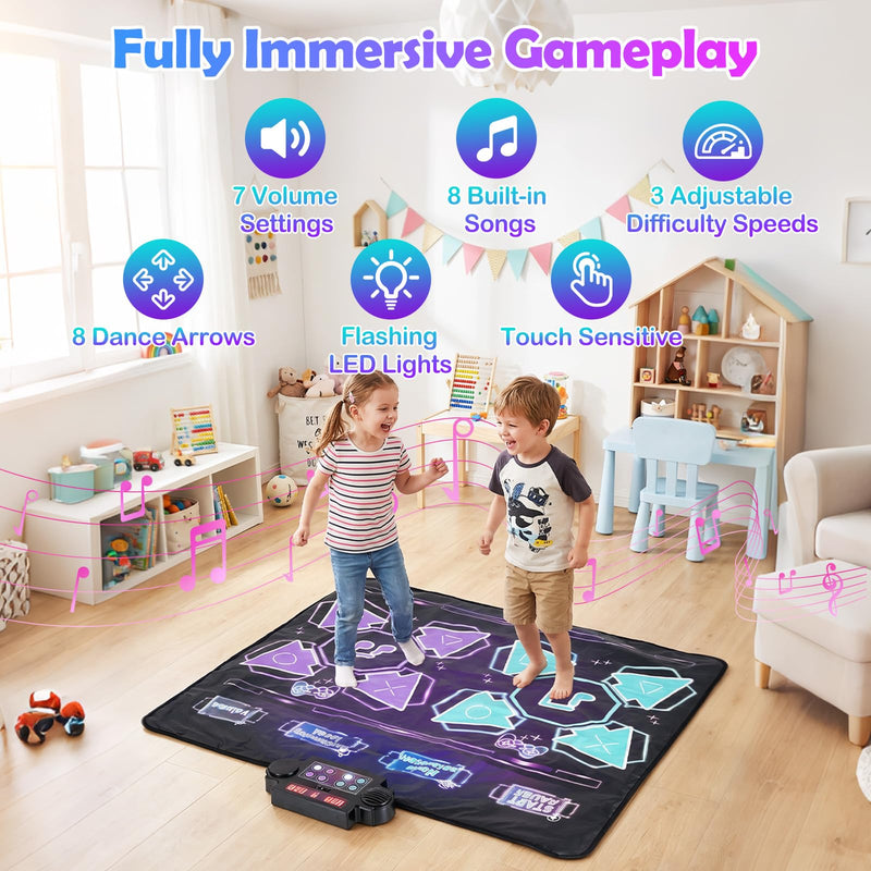 Load image into Gallery viewer, Goplus 2-Player Dance Mat Electronic Dancing Music Playmat for Kids Toddlers Boys Girls
