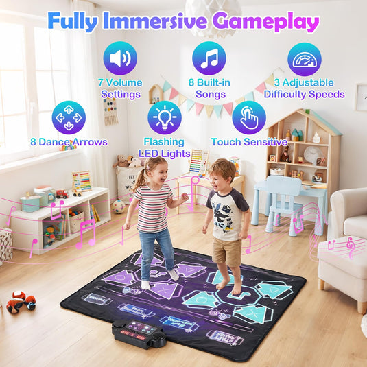 Goplus 2-Player Dance Mat Electronic Dancing Music Playmat for Kids Toddlers Boys Girls
