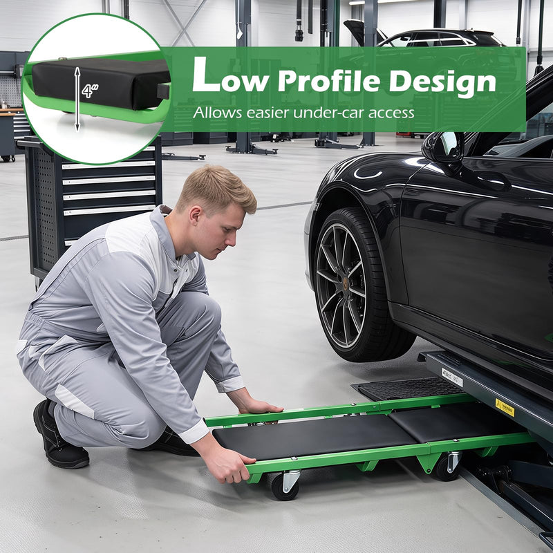 Load image into Gallery viewer, Goplus Foldable Mechanic Creeper with 360° Swivel Wheels | 330 lbs Heavy Duty Garage Creeper
