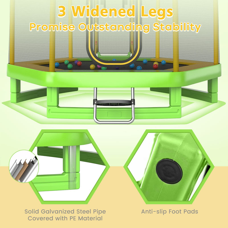 Load image into Gallery viewer, Goplus 7 FT Kids Trampoline with Slide, 87&quot; ASTM Approved Recreational Trampoline
