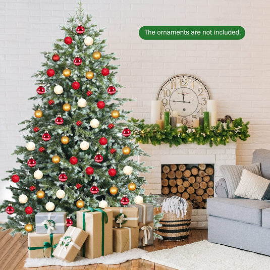 Goplus 7ft Artificial Christmas Tree Feel Real Unlit Hinged Xmas Spruce Tree
