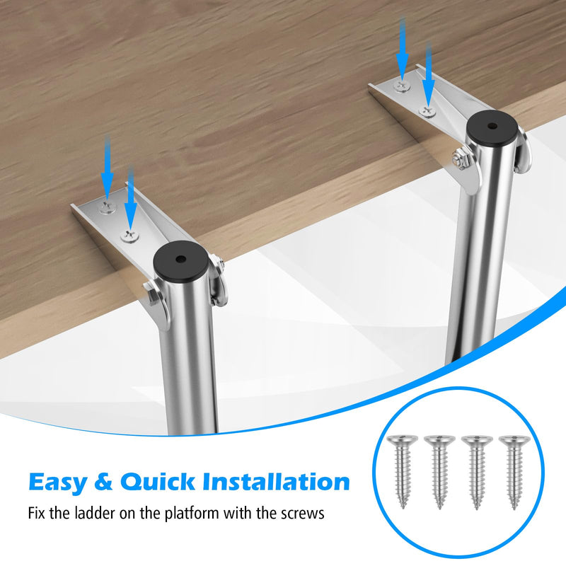 Load image into Gallery viewer, Goplus 4 Step Telescoping Boat Ladder
