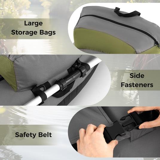 Goplus Inflatable Float Tube Fishing Belly Boat with Fish Ruler | 350LBS Load Capacity