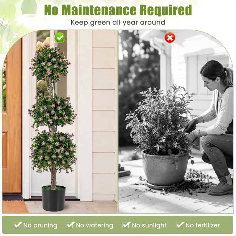 Load image into Gallery viewer, Goplus 51" Artificial Topiary Tree w/3 Topiary Balls | Front Porch Indoor Entryway Home Office Decoration
