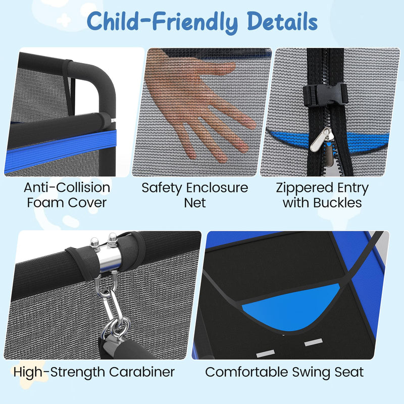 Load image into Gallery viewer, Goplus 6 x 4 FT Rectangle Kids Trampoline with Swing for Children Boys Girls
