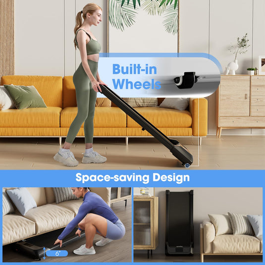 thumbnail image 2 of Goplus Under Desk Walking Pad Treadmill – 2.25HP, 0.5-4 MPH, 265 Lbs Capacity, With Remote & LED Screen 2 of 14