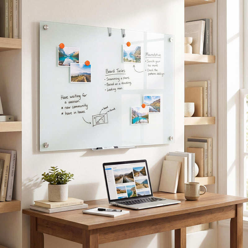 Load image into Gallery viewer, Goplus 36" x 24" Magnetic Glass Whiteboard Dry Erase Board with Eraser
