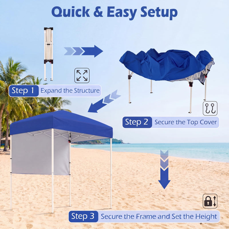 Load image into Gallery viewer, Goplus 6 x 4 FT Pop Up Canopy UPF50+ Easy Setup Tent w/ 1 Half Sidewall
