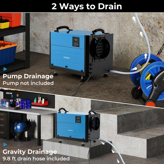 124 PPD Commercial Dehumidifier, 1300 Sq.Ft Crawl Space Dehumidifier with 9.8 FT Drain Hose & Wired Remote Control Panel