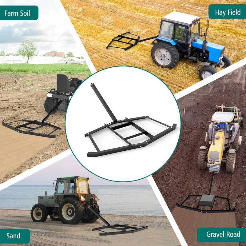 Load image into Gallery viewer, Goplus 66&quot; Wide Driveway Drag Tow Behind Landscape Leveling Rake w/Reinforced Bars
