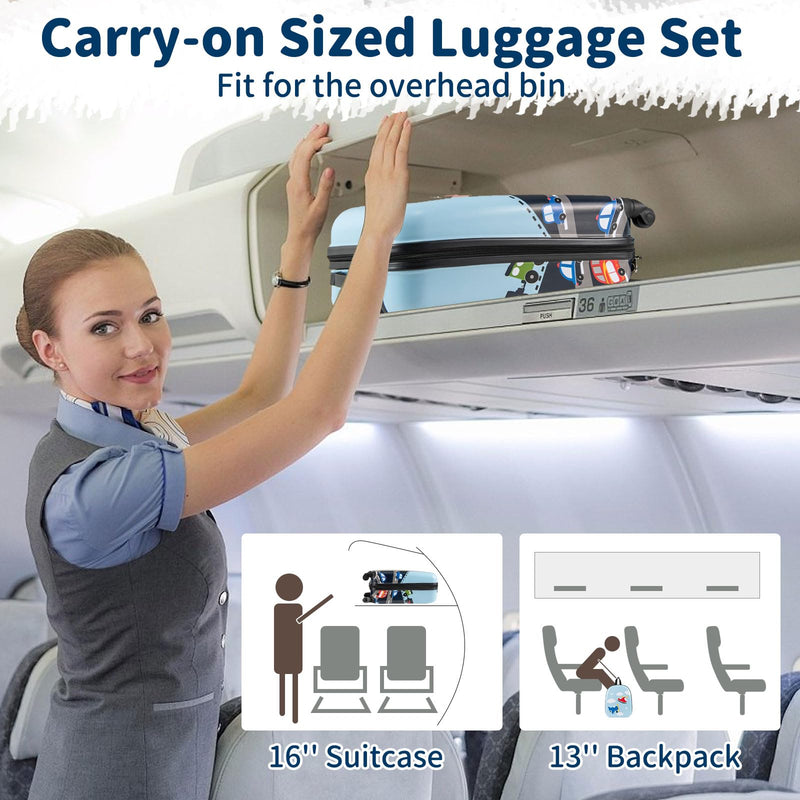 Load image into Gallery viewer, 2 PCS Kid Luggage Set With Spinner Wheels for Children Boys Girls-Dark Blue
