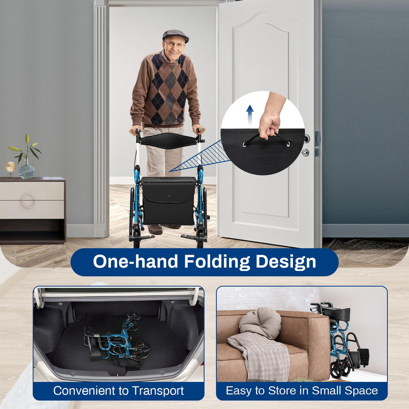 Load image into Gallery viewer, 2 in 1 Rollator Walker for Seniors, Medical Walker with Seat - Goplus
