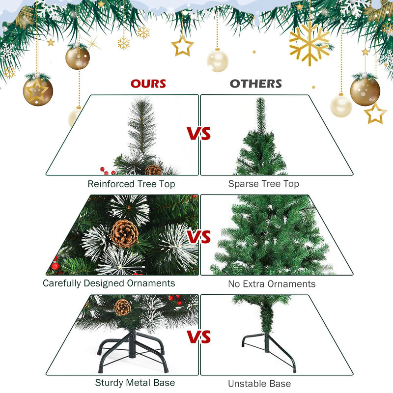 Load image into Gallery viewer, Goplus 4ft Snowy Artificial Christmas Tree Premium PVC Lifelike Full Tree for Holiday Celebration
