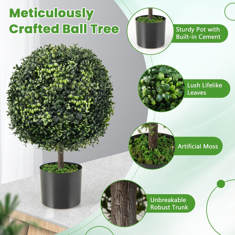 Load image into Gallery viewer, Goplus 22&quot; Artificial Boxwood Topiary Ball Tree
