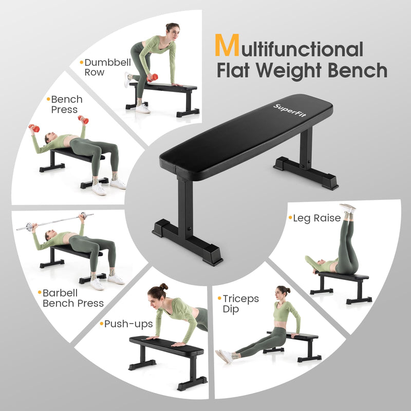 Load image into Gallery viewer, Goplus Flat Weight Bench, 660 LBS Heavy Duty Strength Training Exercise Bench
