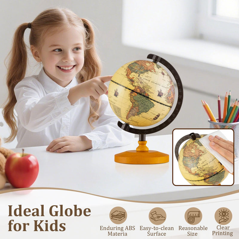 Load image into Gallery viewer, Goplus 5.5-Inch Mini Antique World Globes w/Curved Alloy Stem
