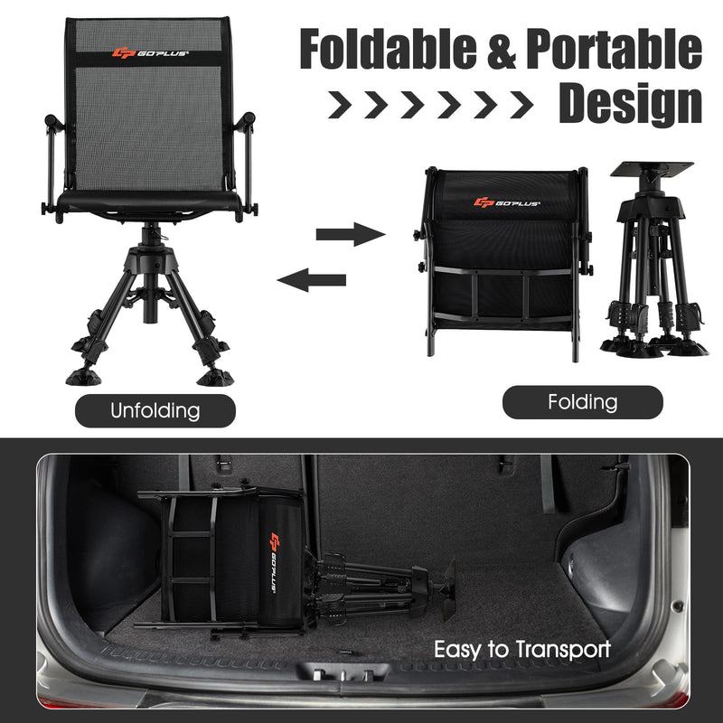 Load image into Gallery viewer, Goplus 360° Swivel Hunting Chair | Portable Silent Deer Chair with Padded Armrests for Hunting
