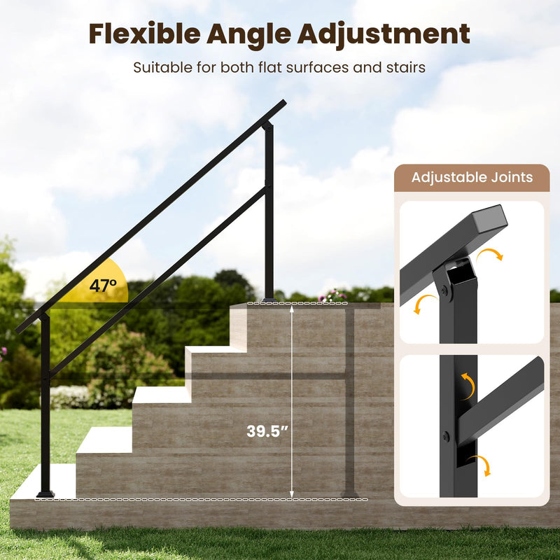 Load image into Gallery viewer, Goplus Handrail for Outdoor Steps with Installation Kit Fits 0-5 Steps
