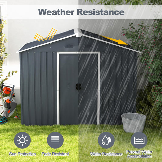 Goplus Outdoor Storage Shed with Floor