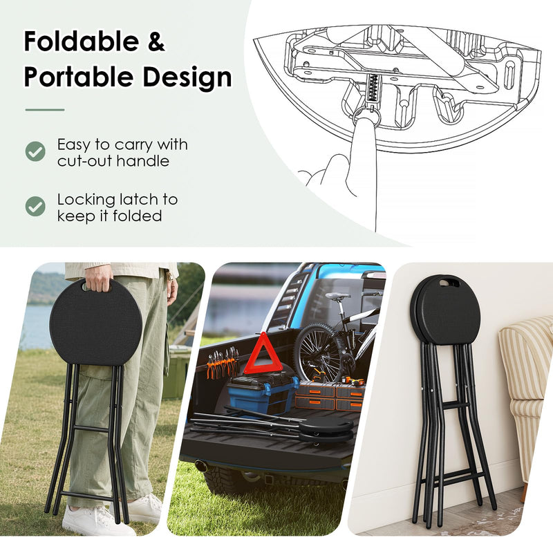 Load image into Gallery viewer, Goplus Folding Stool 27.5" Counter Height Backless Bar Chair for Kitchen Island Bar Table Patio
