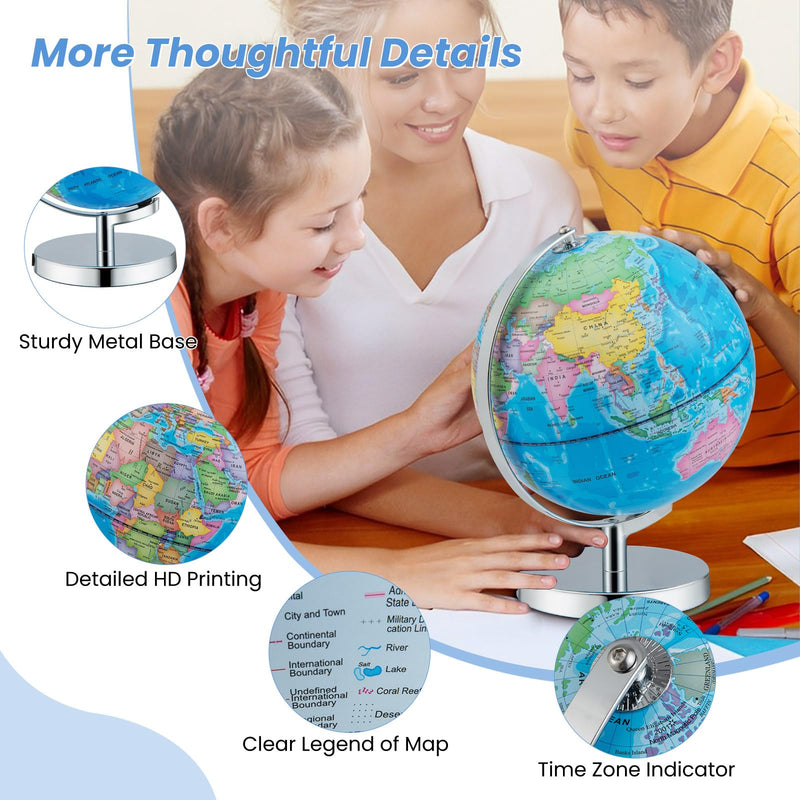 Load image into Gallery viewer, Goplus 9’’ Rotating 3 in 1 Illuminated World Globe with Constellation Stars
