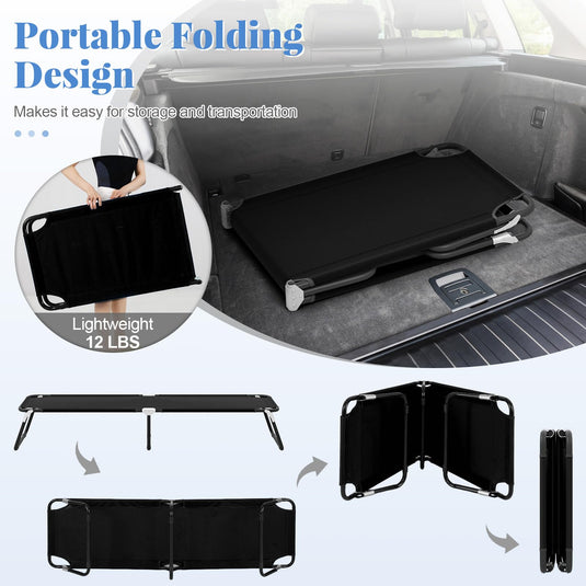 Goplus Heavy Duty Collapsible Foldable Camping Bed for Adults Kids with Non-Slip Foot Pad