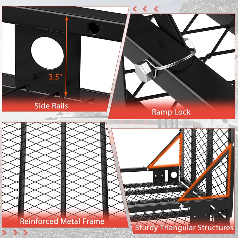 Load image into Gallery viewer, Goplus Hitch Mount Wheelchair Carrier, Mobility Scooter Loading Ramp with 2 Tie Down Straps
