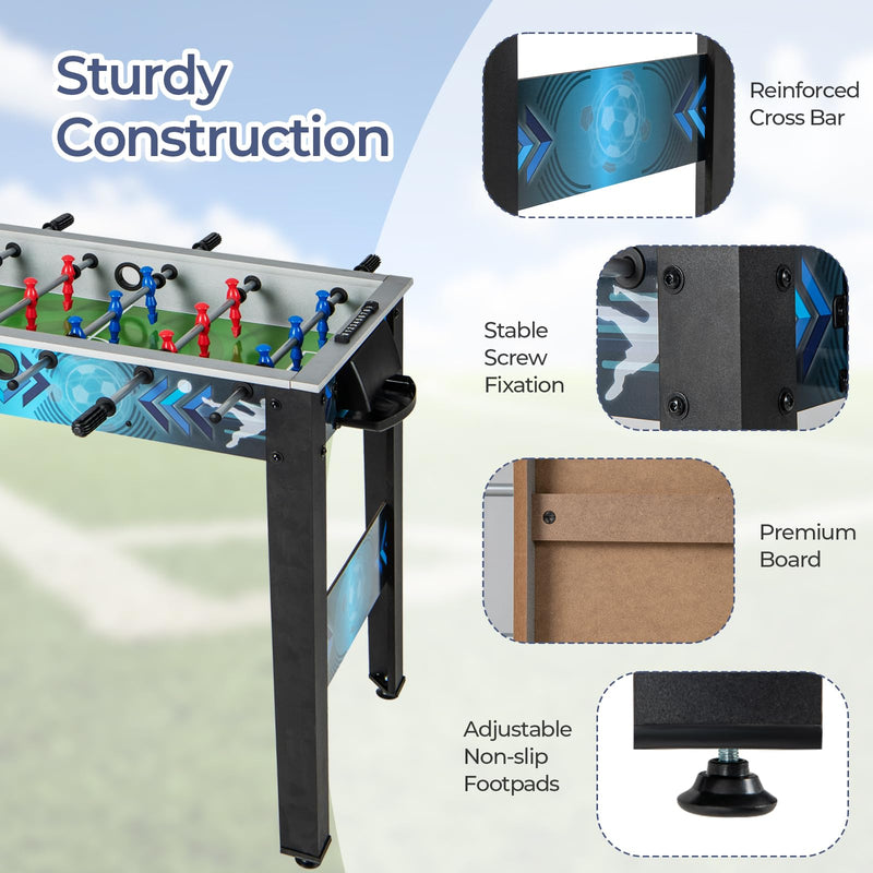 Load image into Gallery viewer, Goplus Foosball Table, Freestanding Soccer Table Game with 2 Footballs

