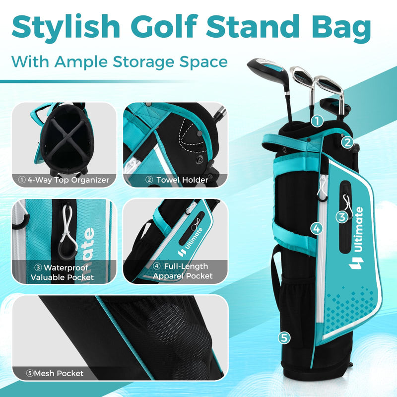 Load image into Gallery viewer, Goplus Junior Complete Golf Club Set for Kids, Right Hand Golf Clubs with Stand Bag, Rain Hood
