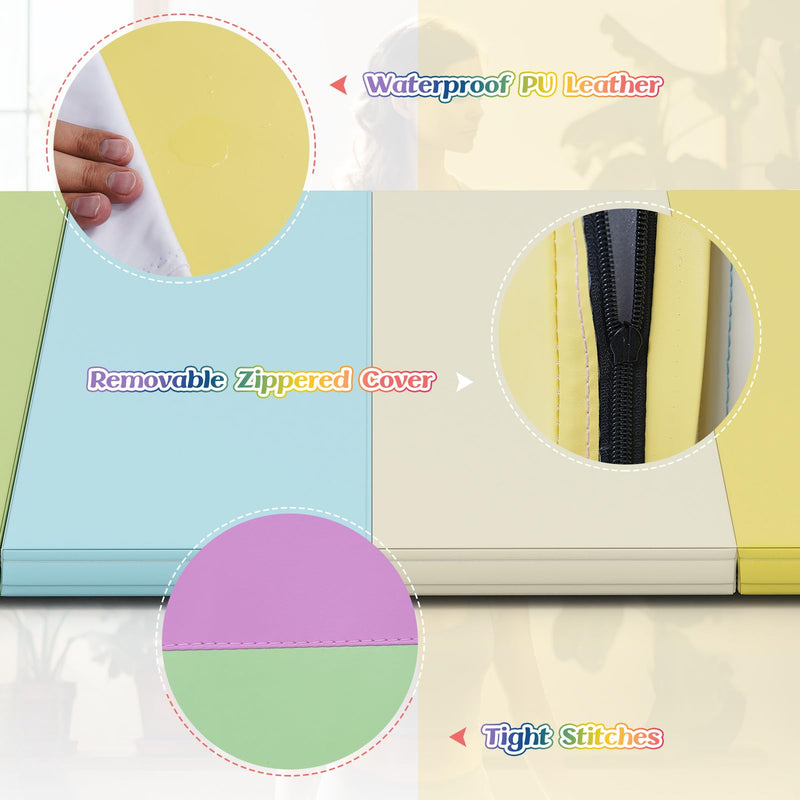 Load image into Gallery viewer, Goplus 6&#39;x4&#39; 3-Panel Folding Tumbling Mat w/Carrying Handles Hook&amp;Loop Fastener
