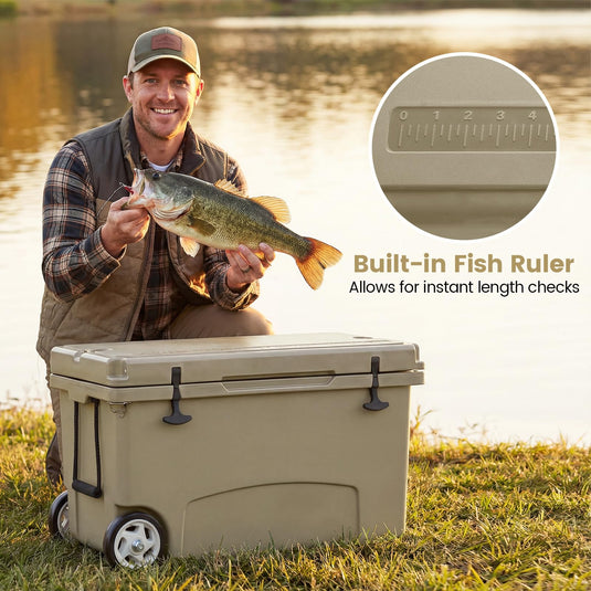 Goplus 75QT Portable Hard Cooler w/6-Day Ice Retention Pull Handle Wheels