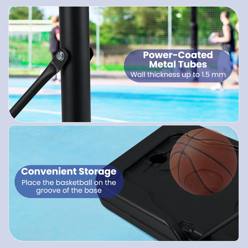 Load image into Gallery viewer, Goplus Portable 3.3-10FT Adjustable Basketball Goal System w/Shatterproof PC Backboard
