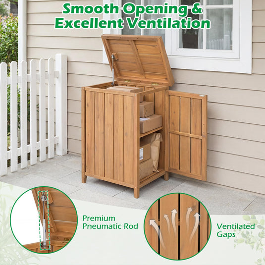 Goplus Wood Package Delivery Box for Outside