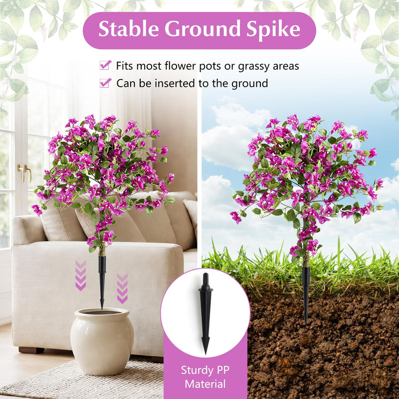 Load image into Gallery viewer, Goplus 2 Pack Artificial Bougainvillea Trees | 43.5" Sun-Protective Fake Silk Floral Plants
