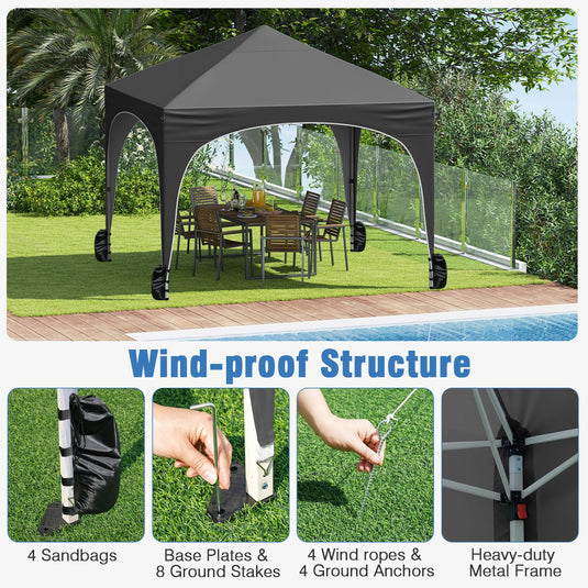 Goplus 10 X 10 FT Pop up Canopy Tent with 4 Removable Sidewall