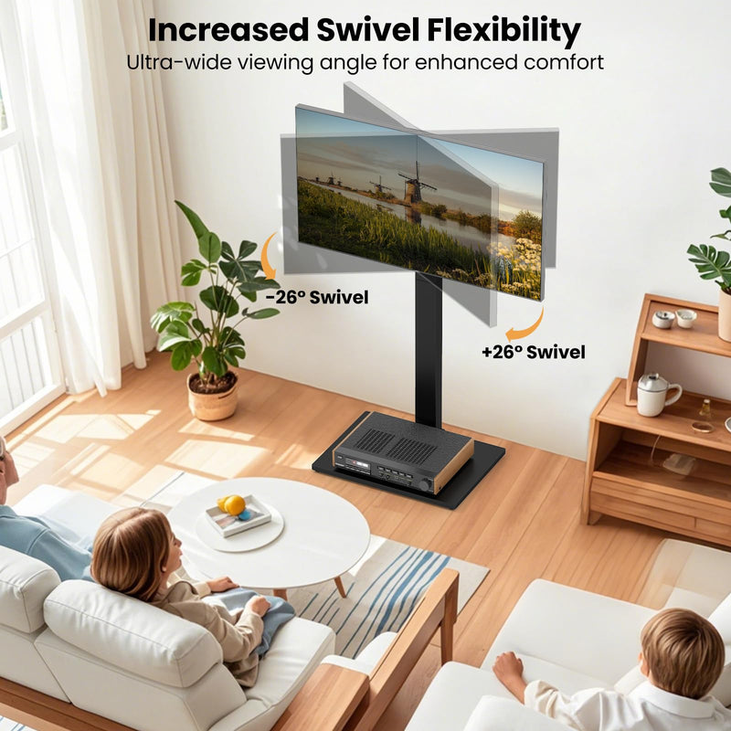 Load image into Gallery viewer, Goplus Universal TV Stand Table Top for 32-70 Inch TVs up to 110 lbs, Height Adjustable TV Mount Stand/Base with AV Shelf
