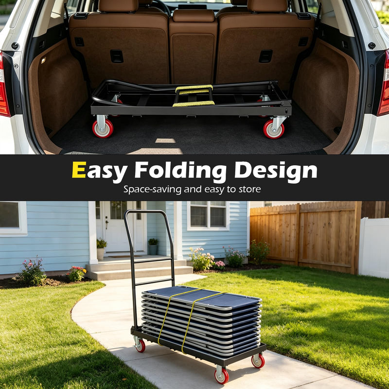 Load image into Gallery viewer, Goplus 800 LBS Folding Chair Rack with Rubber Wheels &amp; 2 Elastic Ropes
