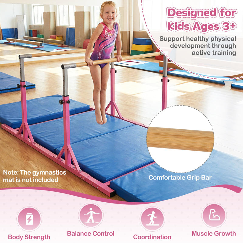 Load image into Gallery viewer, Goplus Junior Gymnastic Parallel Bars with 13-Level 33"-57" Adjustable Heights &amp; 6-Level Adjustable Width
