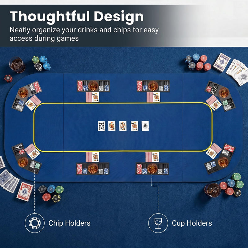 Load image into Gallery viewer, Goplus 79 x 36 Inch Poker Table Top | Foldable 8 Player Texas Holdem Poker Table Topper
