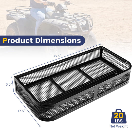Goplus Universal ATV Front Cargo Basket Rack Luggage Carrier Steel Mesh Surface
