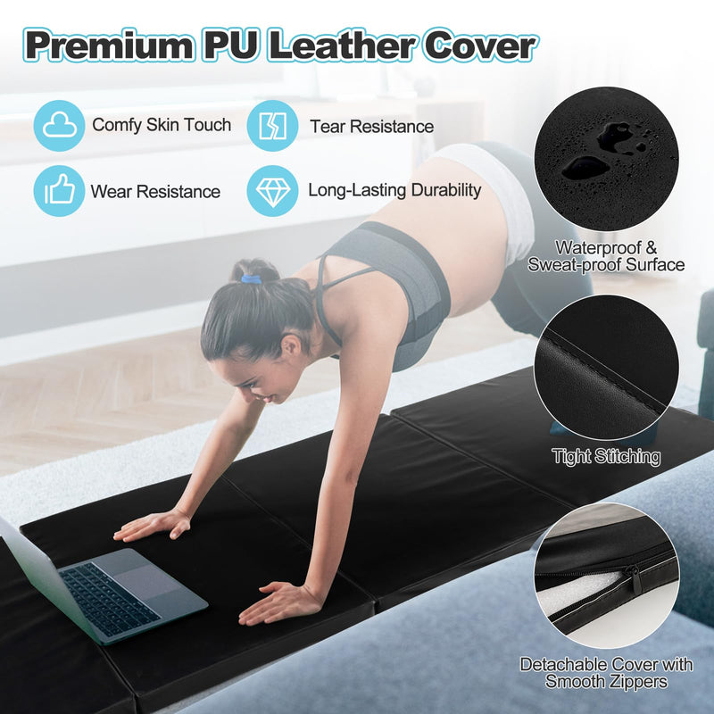 Load image into Gallery viewer, Folding Tumbling Mat with Carry Handles, Hook &amp; Loop Fasteners - Goplus
